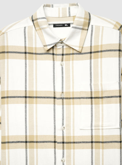 Camicia manica lunga a quadri con taschino