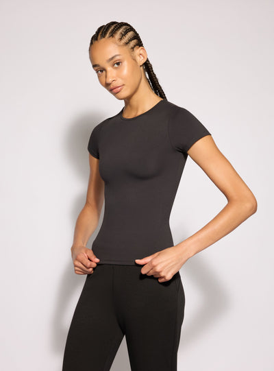 T-shirt girocollo a tinta unita