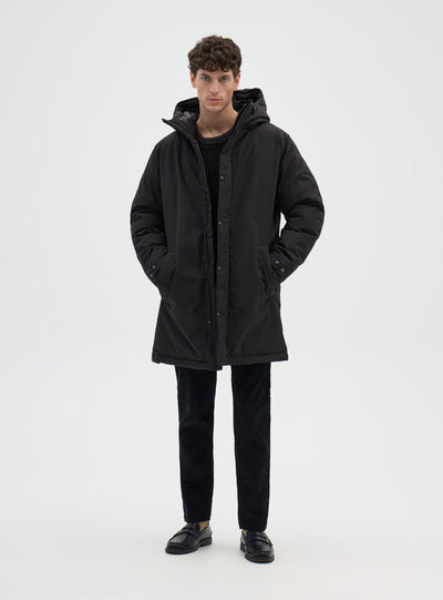 Parka tinta unita con cappuccio