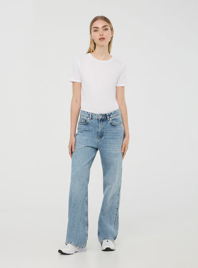 Jeans wide leg acid wash