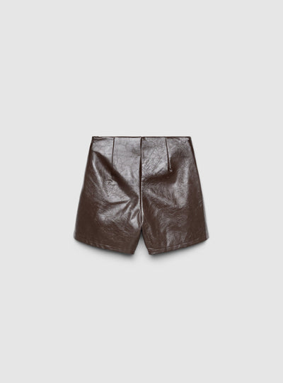 Skort mini asimmetrica similpelle