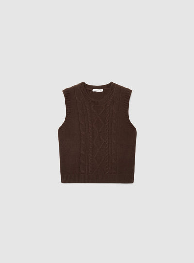 Gilet in maglia a trecce
