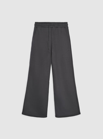 Pantaloni tuta maxi con coulisse a tinta unita