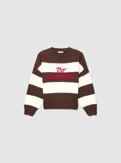 Maglia ampia a righe con scritta