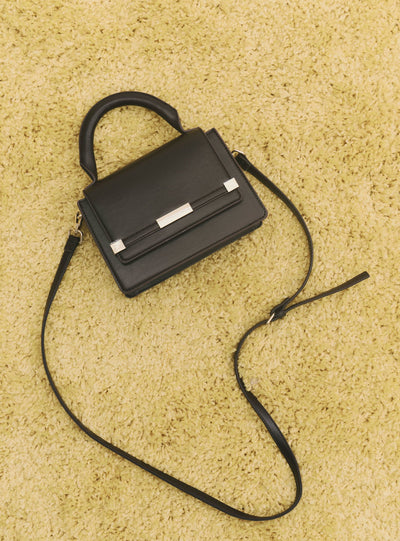 Borsa mini tinta unita con manico e tracolla regolabile
