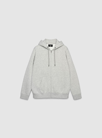 Felpa con cappuccio e zip a tinta unita
