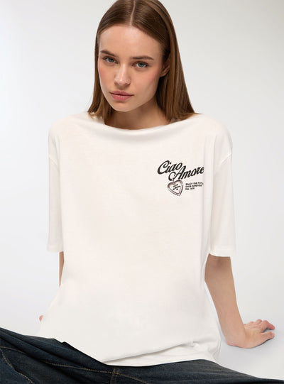 T-shirt ample avec impression devant/dos