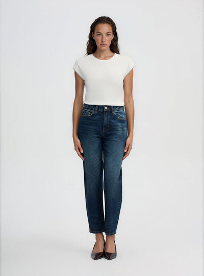 Jeans mom a vita alta
