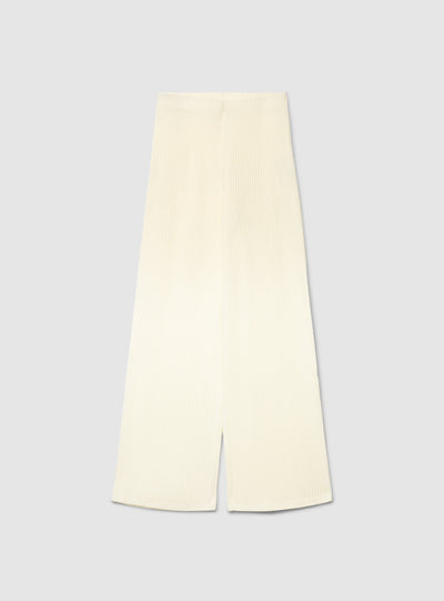 Pantaloni wide leg a coste tinta unita