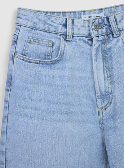 Light denim bermuda shorts