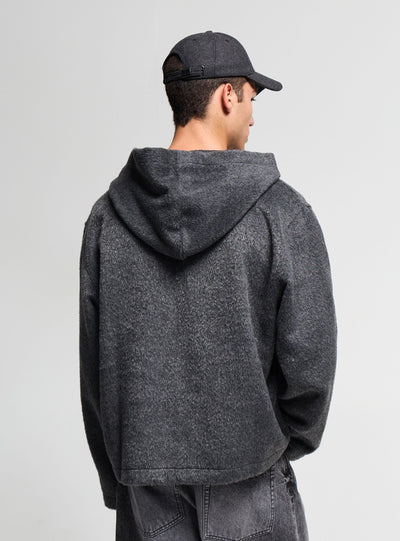 Maglia boxy con cappuccio e zip