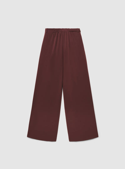 Pantaloni wide leg con coulisse e fibbia