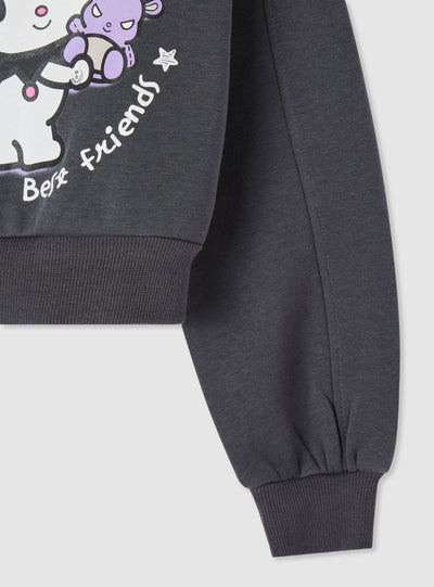 Felpa crop con stampa Kuromi®
