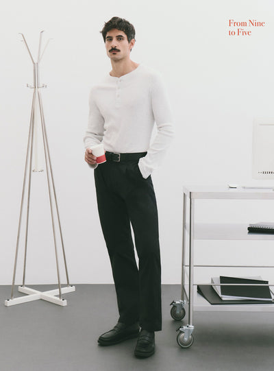 Pantaloni chino straight a tinta unita