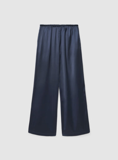 Pantaloni lunghi in satin con coulisse