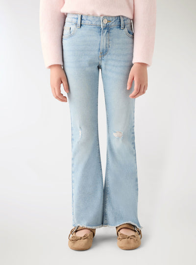 Jeans a zampa con strappi