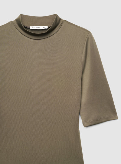 T-shirt body a lupetto a tinta unita