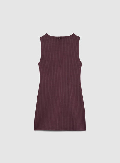 Vestito tubino gessato con spacchi