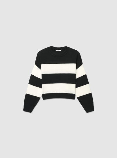 Maglia ampia a righe con maniche balloon