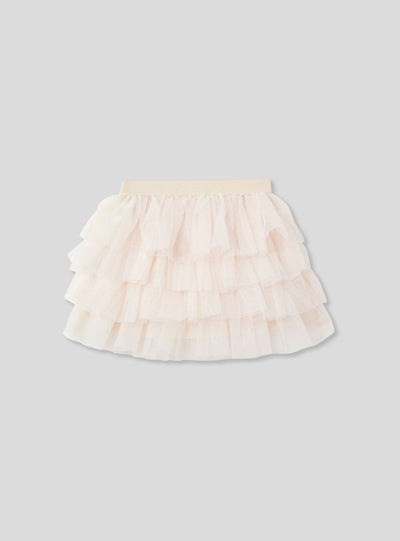 Solid colour tiered tulle skirt