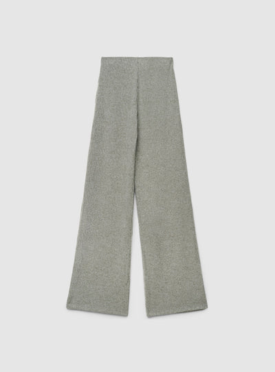 Pantaloni maxi wide leg a costine tinta unita