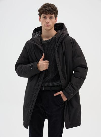 Parka tinta unita con cappuccio