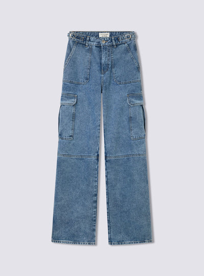 Jeans cargo con fasce regolabili in vita