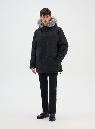 Parka imbottito con cappuccio e tasche