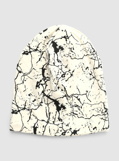 Cap with marbled print