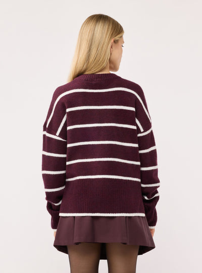 Maglia morbida a righe girocollo