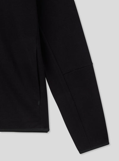 Felpa tecnica con cappuccio e zip in misto cotone pesante