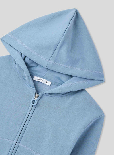 Felpa crop con cappuccio e zip