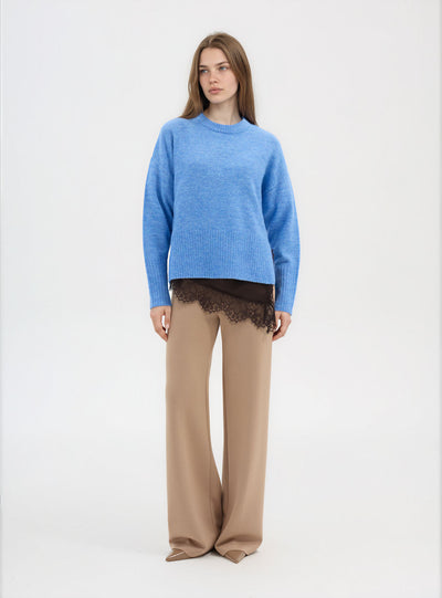 Pantaloni wide leg tinta unita