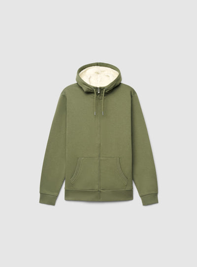 Felpa con cappuccio e zip imbottita