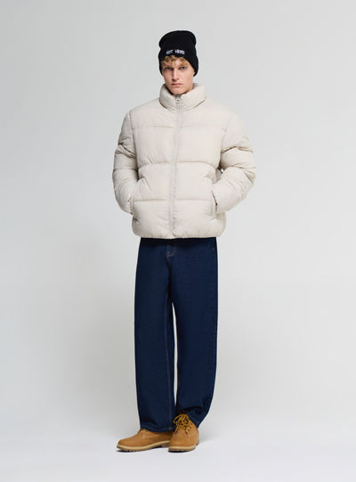 Steppjacke ohne Kapuze in Uni-Farbe