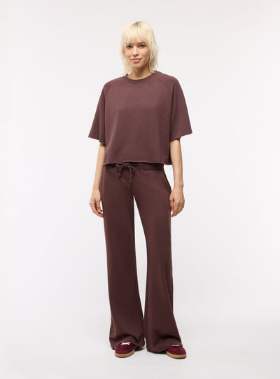 T-shirt crop boxy a tinta unita