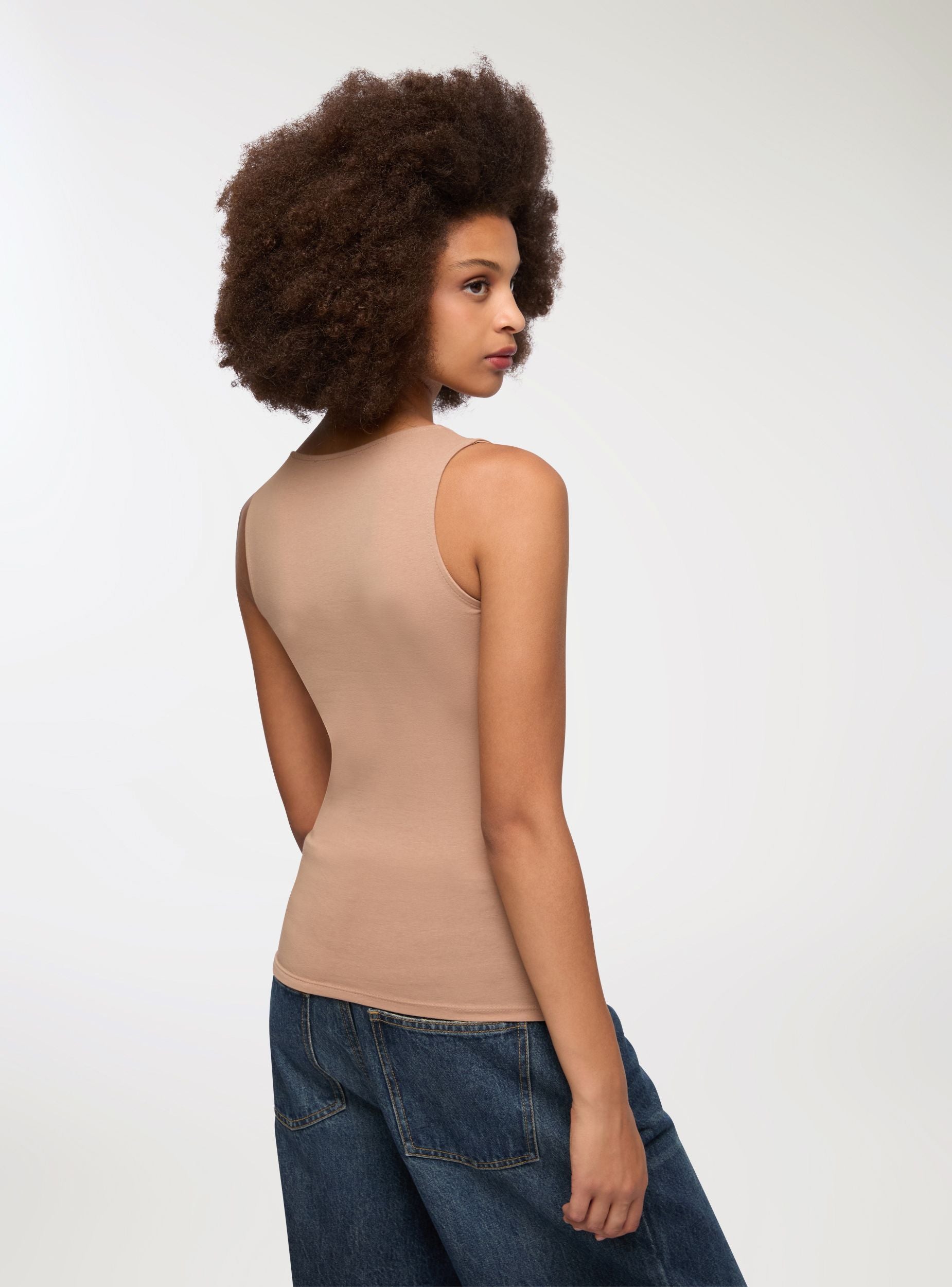 Canotta Style Canotta tinta unita elasticizzata Beige SAB0076313001S018 - Terranova