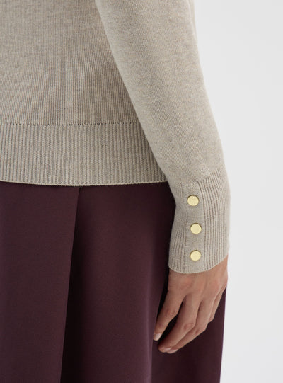 Rollkragenpullover mit Knöpfen