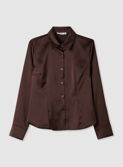 Slim-fit satin shirt