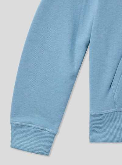 Felpa leggera tinta unita con cappuccio, coulisse e zip