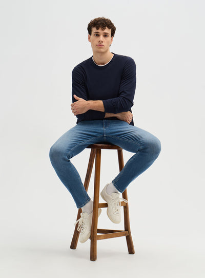 Jeans skinny a tinta unita