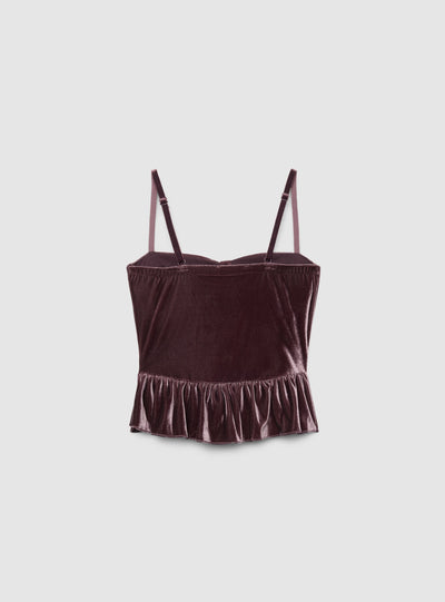 Bustier-Top mit Cups und Peplum