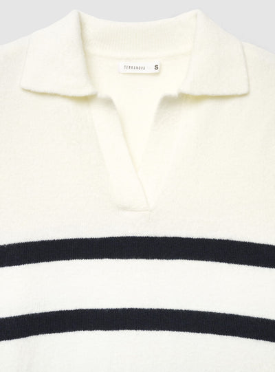 Maglia a righe con colletto polo