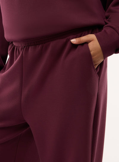 Pantaloni tuta wide leg a tinta unita