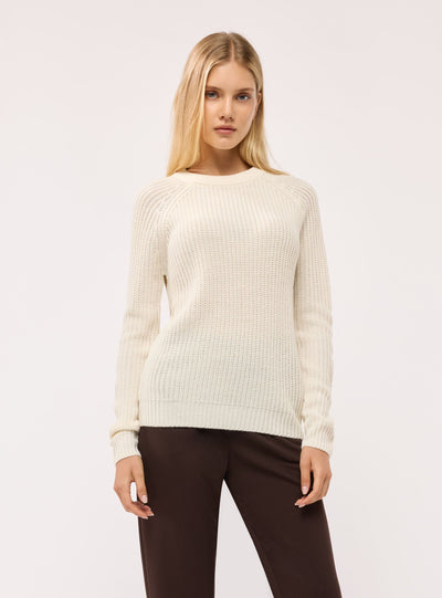 Maglia girocollo a costa inglese