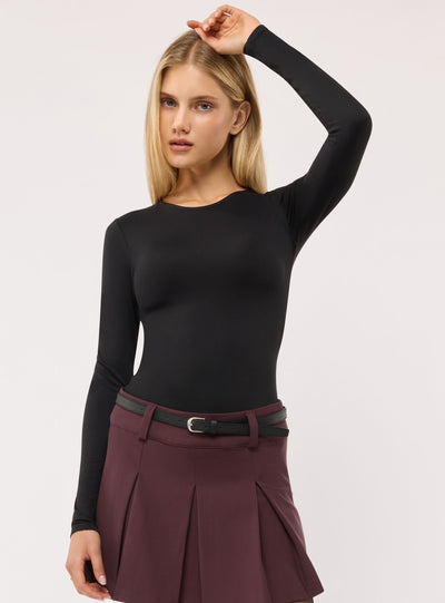 T-shirt body a maniche lunghe tinta unita