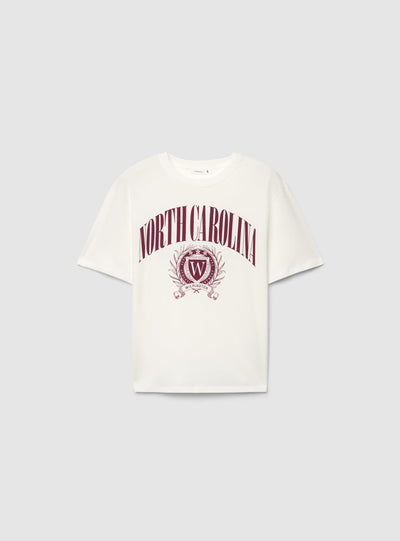 T-shirt maxi con stampa college