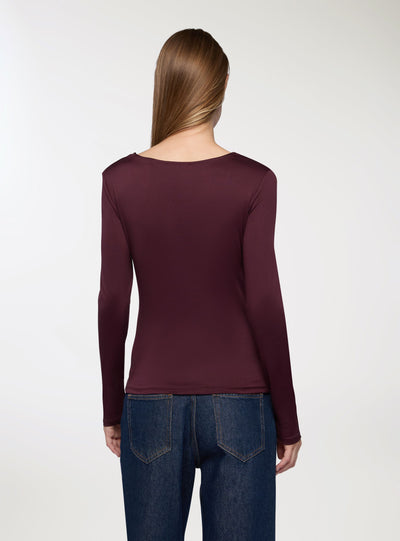 Elastisches T-Shirt mit Rundhalsausschnitt