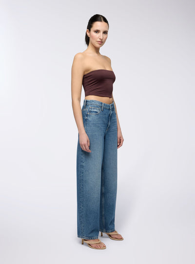 Top crop a fascia tinta unita