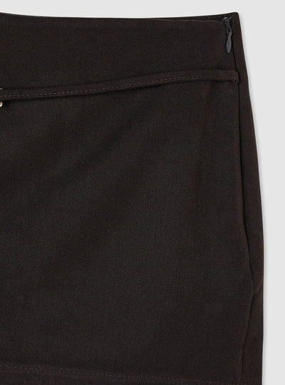 Low-rise mini skort with belt loops